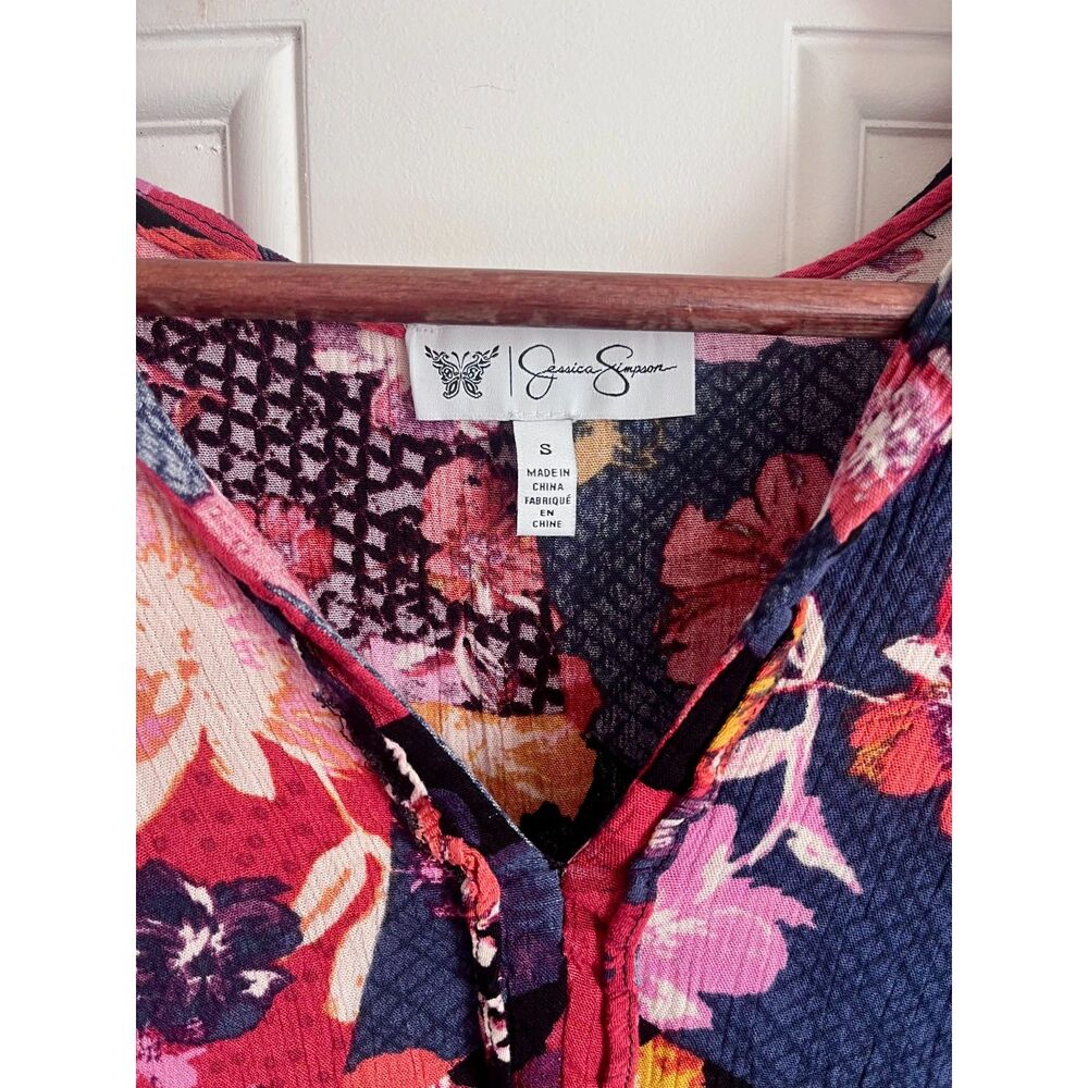 Jessica Simpson floral black/red/pink maxi dress small - Picture 4 of 4
